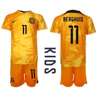 Netherlands Steven Berghuis #11 Replica Home Minikit World Cup 2022 Short Sleeve (+ pants)